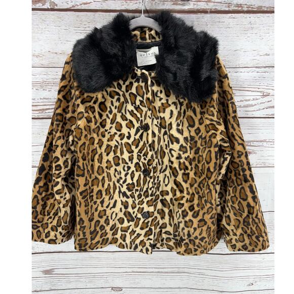 Velvet by Graham & Spencer Leopard Print Faux Fur Coat Jacket Size XS - Picture 1 of 15